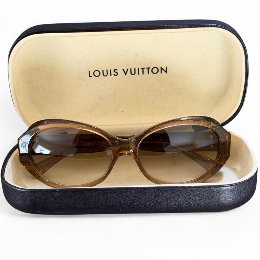 Louis Vuitton Women's Brown and Gold Vintage Sunglasses